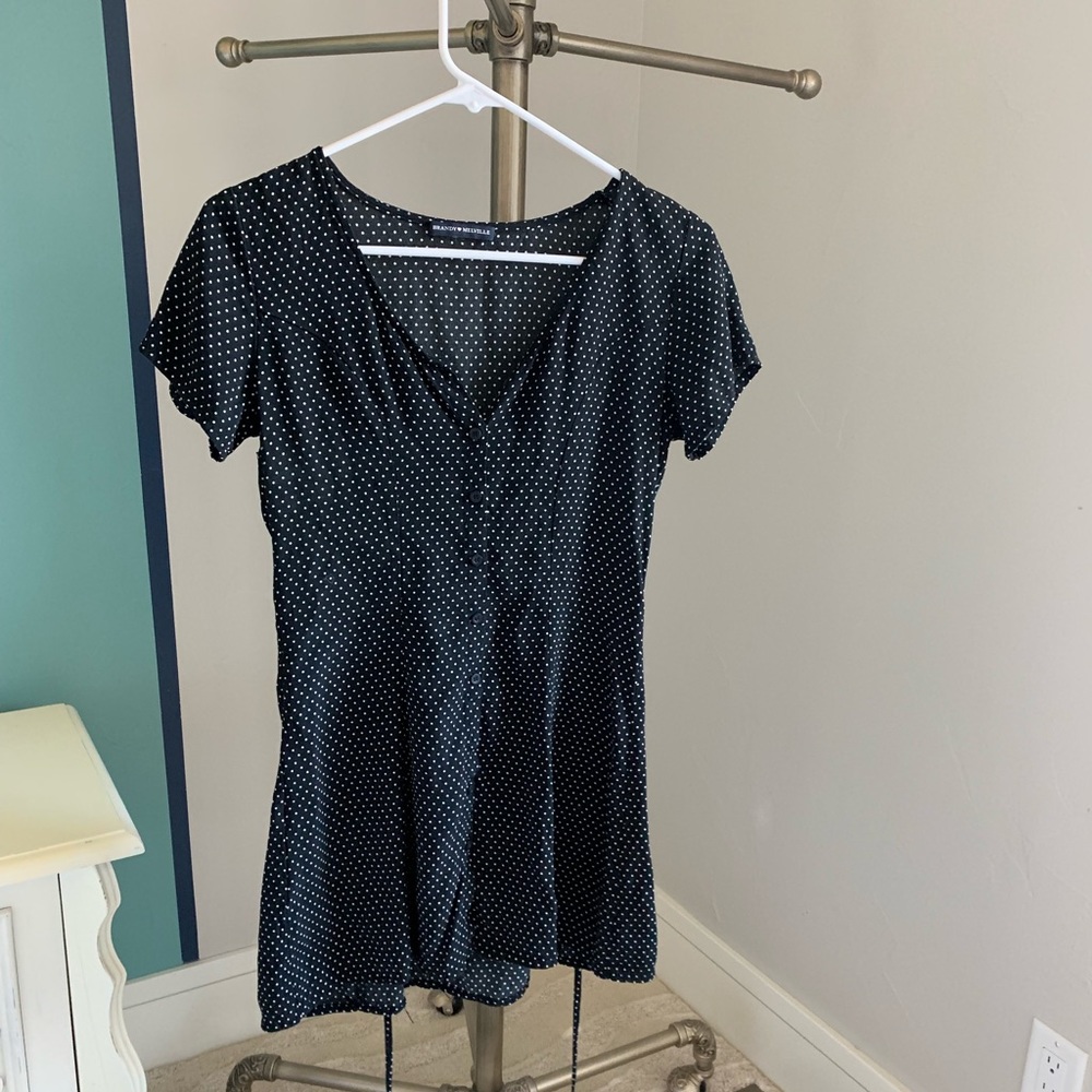 Brandy Melville Black Polka Dot Dress